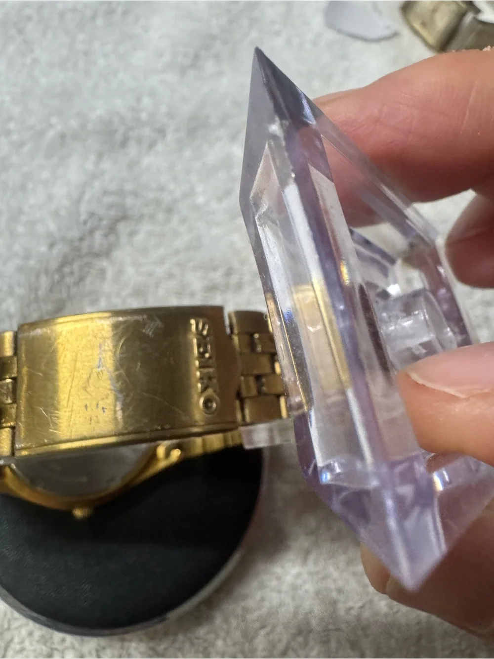 Seiko Gold Tone Quartz Watch with Black Numerals